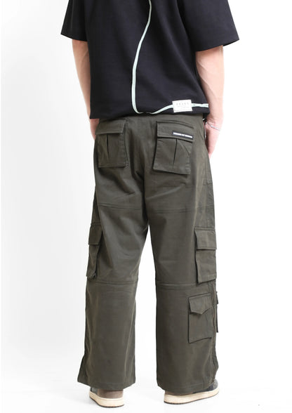 Green Wide Leg Zipper Cargos | Unisex